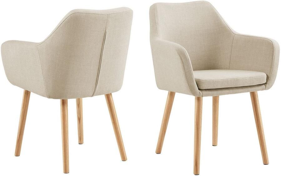 SalesFever Stoel met armleuningen Komfortabler Esszimmerstuhl mit Stil Stoelpoten van massief eikenhout - Foto 6