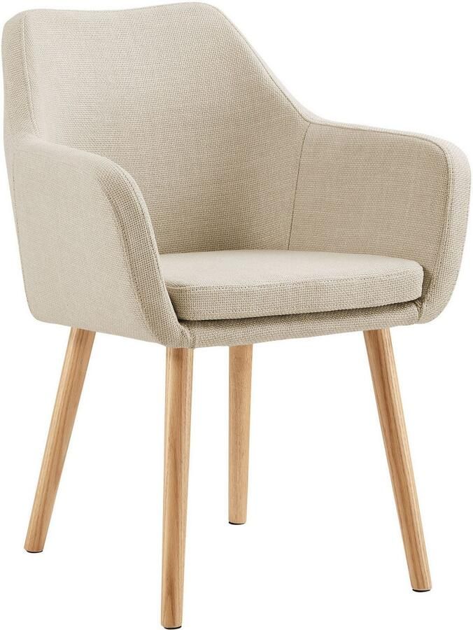 SalesFever Stoel met armleuningen Komfortabler Esszimmerstuhl mit Stil Stoelpoten van massief eikenhout - Foto 2