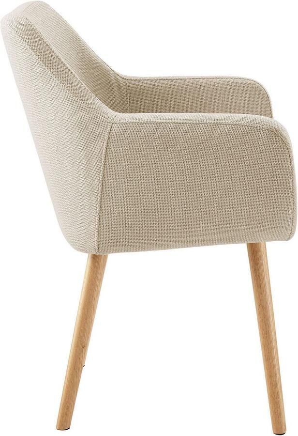 SalesFever Stoel met armleuningen Komfortabler Esszimmerstuhl mit Stil Stoelpoten van massief eikenhout - Foto 4