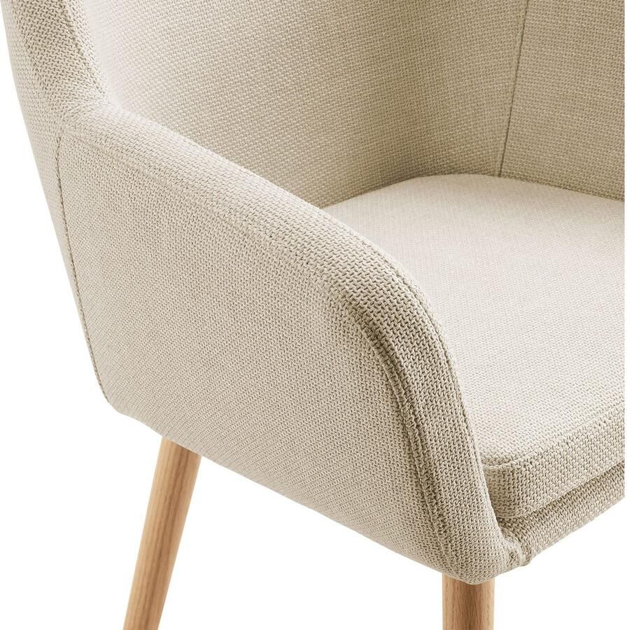 SalesFever Stoel met armleuningen Komfortabler Esszimmerstuhl mit Stil Stoelpoten van massief eikenhout