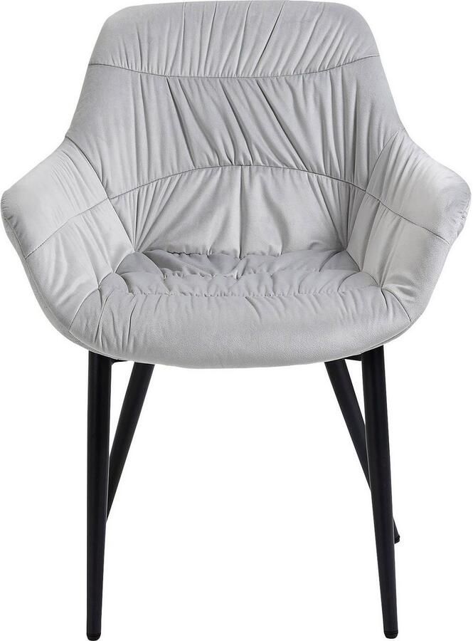 SalesFever Stoel met armleuningen Stilvoller Esszimmerstuhl für Komfort Eetkamerstoel honingraatstepping aan de buitenkant dwarsstepping aan de binnenkant metalen poten - Foto 3