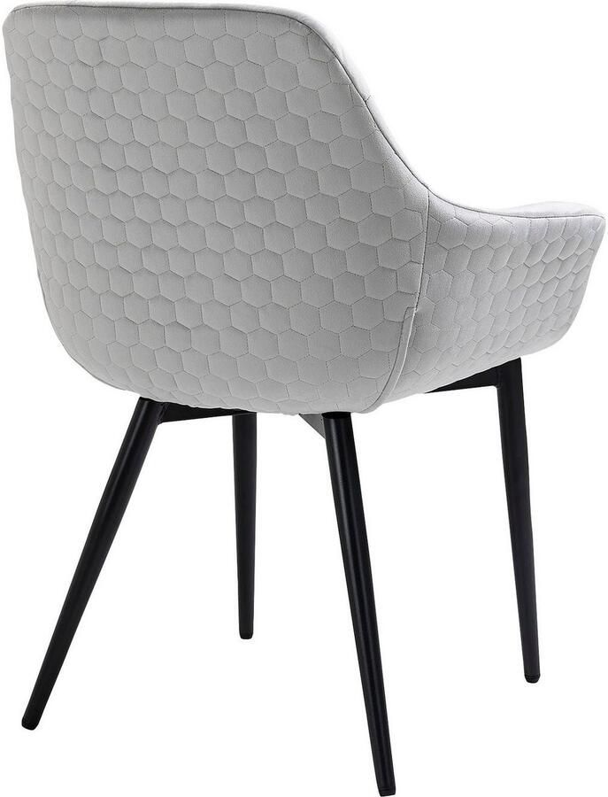 SalesFever Stoel met armleuningen Stilvoller Esszimmerstuhl für Komfort Eetkamerstoel honingraatstepping aan de buitenkant dwarsstepping aan de binnenkant metalen poten - Foto 2