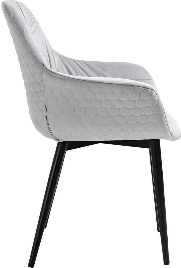 SalesFever Stoel met armleuningen Stilvoller Esszimmerstuhl für Komfort Eetkamerstoel honingraatstepping aan de buitenkant dwarsstepping aan de binnenkant metalen poten - Foto 5