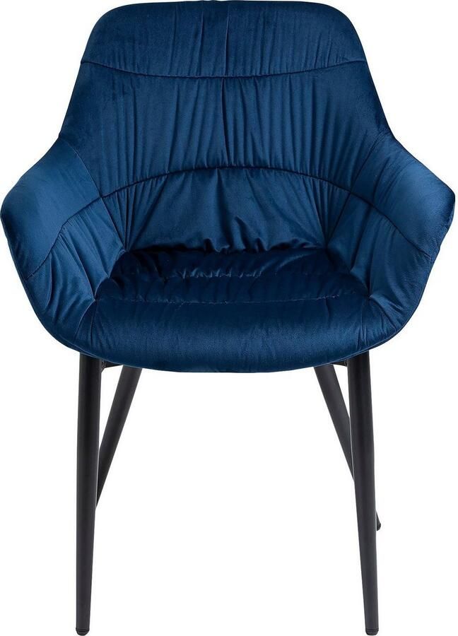 SalesFever Stoel met armleuningen Stilvoller Esszimmerstuhl für Komfort Eetkamerstoel honingraatstepping aan de buitenkant dwarsstepping aan de binnenkant metalen poten - Foto 3