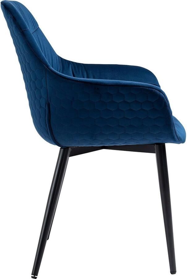 SalesFever Stoel met armleuningen Stilvoller Esszimmerstuhl für Komfort Eetkamerstoel honingraatstepping aan de buitenkant dwarsstepping aan de binnenkant metalen poten - Foto 6