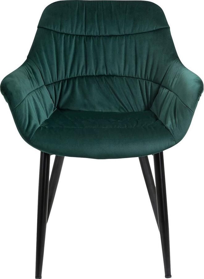 SalesFever Stoel met armleuningen Stilvoller Esszimmerstuhl für Komfort Eetkamerstoel honingraatstepping aan de buitenkant dwarsstepping aan de binnenkant metalen poten - Foto 3