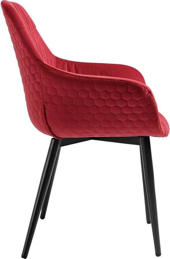 SalesFever Stoel met armleuningen Stilvoller Esszimmerstuhl für Komfort Eetkamerstoel honingraatstepping aan de buitenkant dwarsstepping aan de binnenkant metalen poten - Foto 6