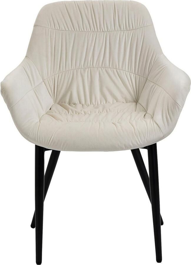 SalesFever Stoel met armleuningen Stilvoller Esszimmerstuhl für Komfort Eetkamerstoel honingraatstepping aan de buitenkant dwarsstepping aan de binnenkant metalen poten - Foto 3