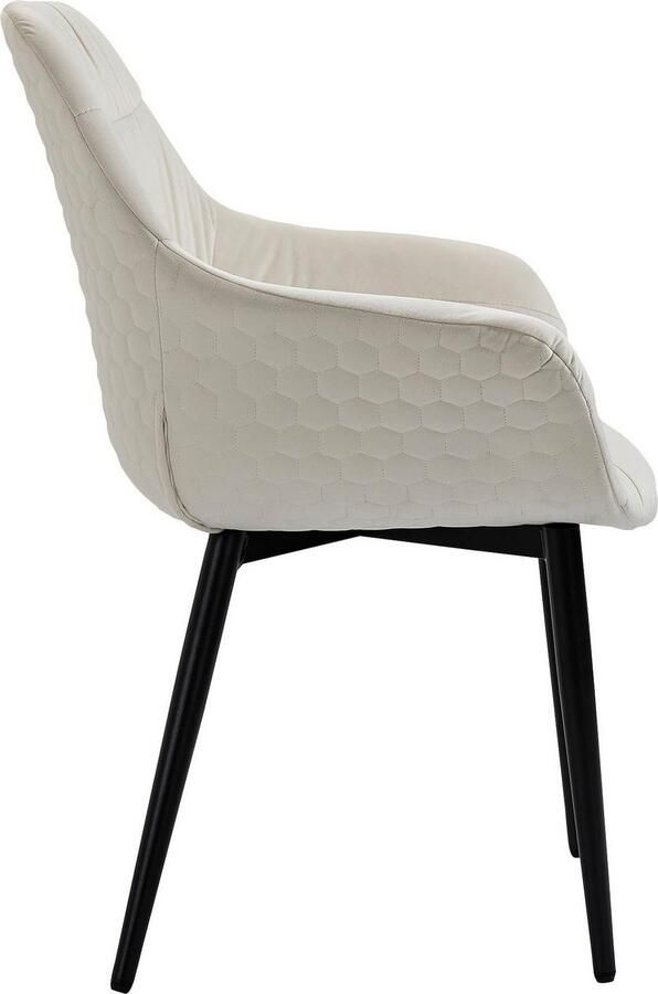 SalesFever Stoel met armleuningen Stilvoller Esszimmerstuhl für Komfort Eetkamerstoel honingraatstepping aan de buitenkant dwarsstepping aan de binnenkant metalen poten - Foto 6