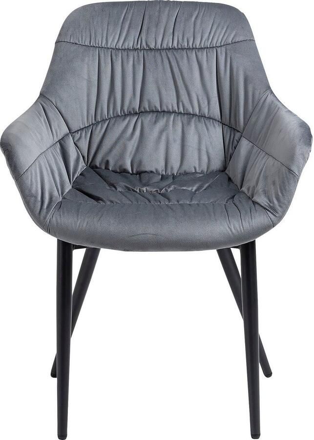 SalesFever Stoel met armleuningen Stilvoller Esszimmerstuhl für Komfort Eetkamerstoel honingraatstepping aan de buitenkant dwarsstepping aan de binnenkant metalen poten - Foto 3