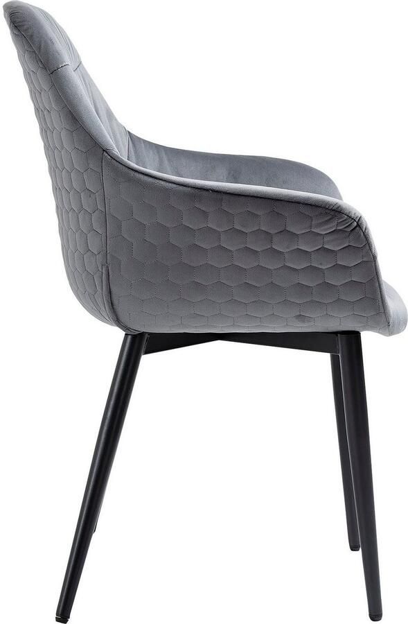 SalesFever Stoel met armleuningen Stilvoller Esszimmerstuhl für Komfort Eetkamerstoel honingraatstepping aan de buitenkant dwarsstepping aan de binnenkant metalen poten - Foto 6