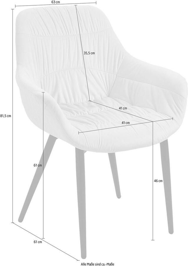 SalesFever Stoel met armleuningen Stilvoller Esszimmerstuhl für Komfort Eetkamerstoel honingraatstepping aan de buitenkant dwarsstepping aan de binnenkant metalen poten - Foto 5