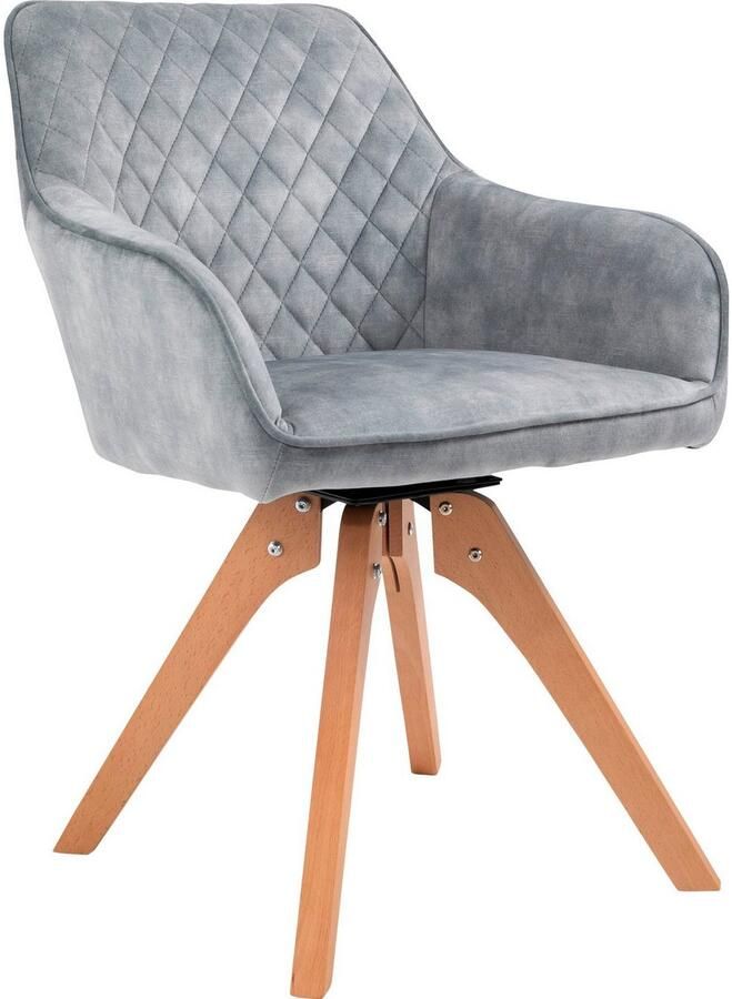 SalesFever Stoel met armleuningen Växjö Esszimmerstuhl Komfort und Stil 180° draaiplaat onder de zitting (1 stuk) - Foto 2