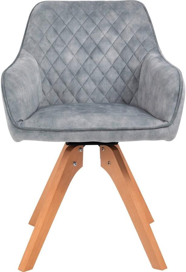 SalesFever Stoel met armleuningen Växjö Esszimmerstuhl Komfort und Stil 180° draaiplaat onder de zitting (1 stuk) - Foto 4