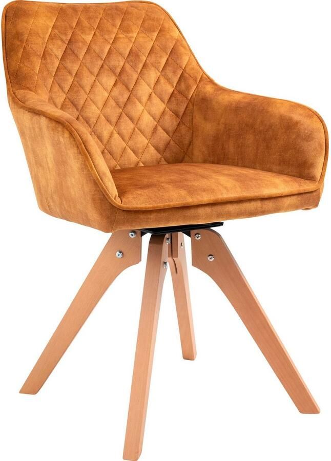 SalesFever Stoel met armleuningen Växjö Esszimmerstuhl Komfort und Stil 180° draaiplaat onder de zitting (1 stuk) - Foto 4