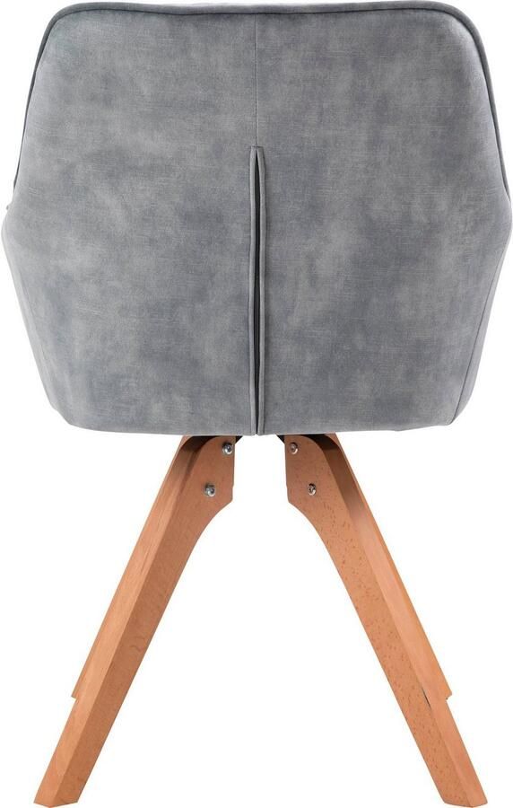 SalesFever Stoel met armleuningen Växjö Esszimmerstuhl Komfort und Stil 180° draaiplaat onder de zitting (1 stuk) - Foto 7