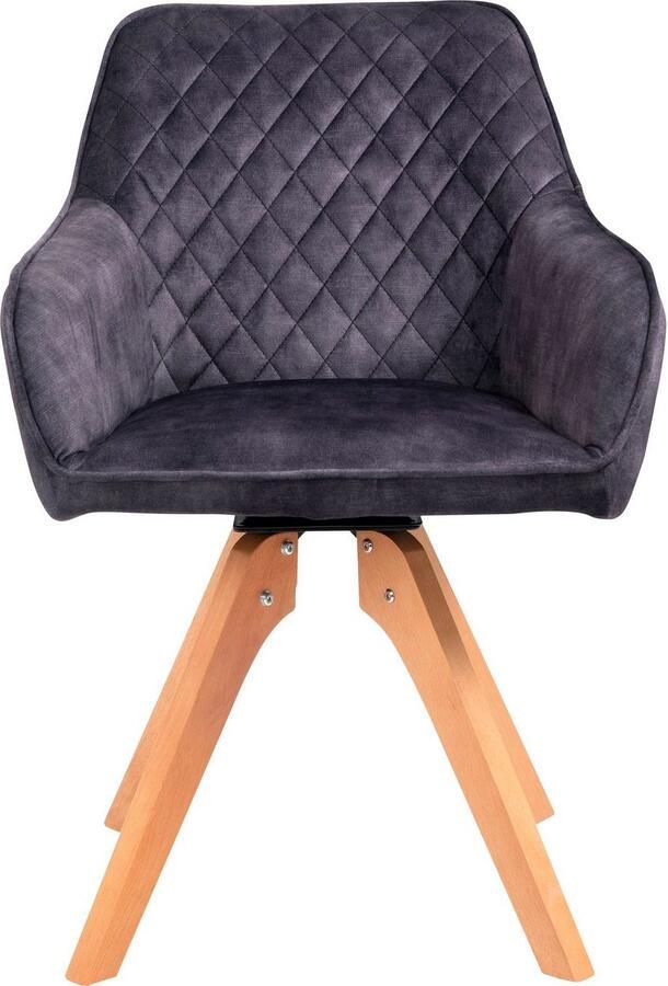 SalesFever Stoel met armleuningen Växjö Esszimmerstuhl Komfort und Stil 180° draaiplaat onder de zitting (1 stuk) - Foto 5