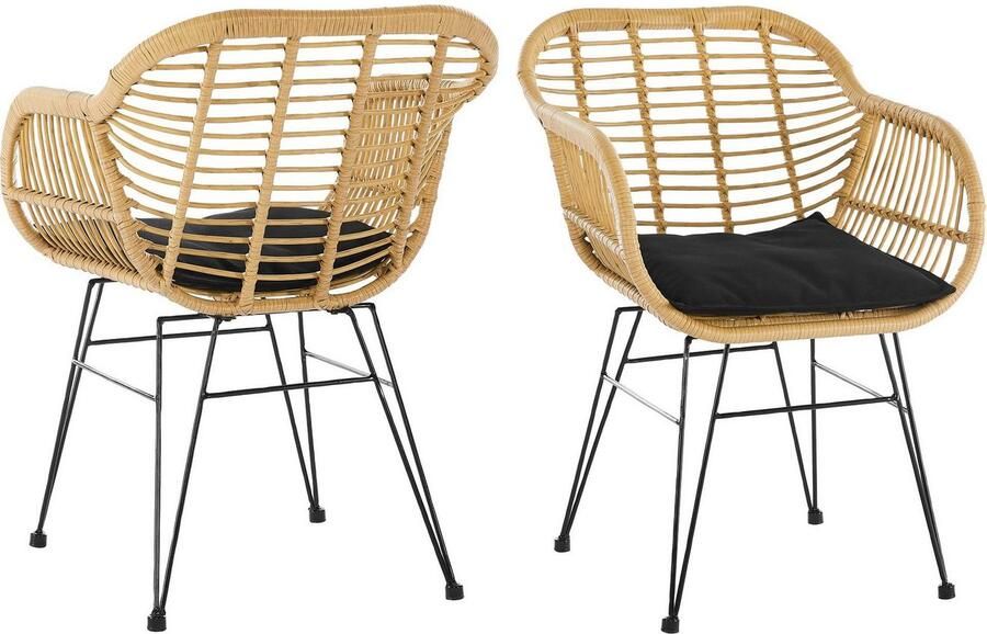 SalesFever Stoel Wels Komfortabler Sitzplatz van weerbestendig kunststof vlechtwerk in rotan-look (set 2 stuks) - Foto 7