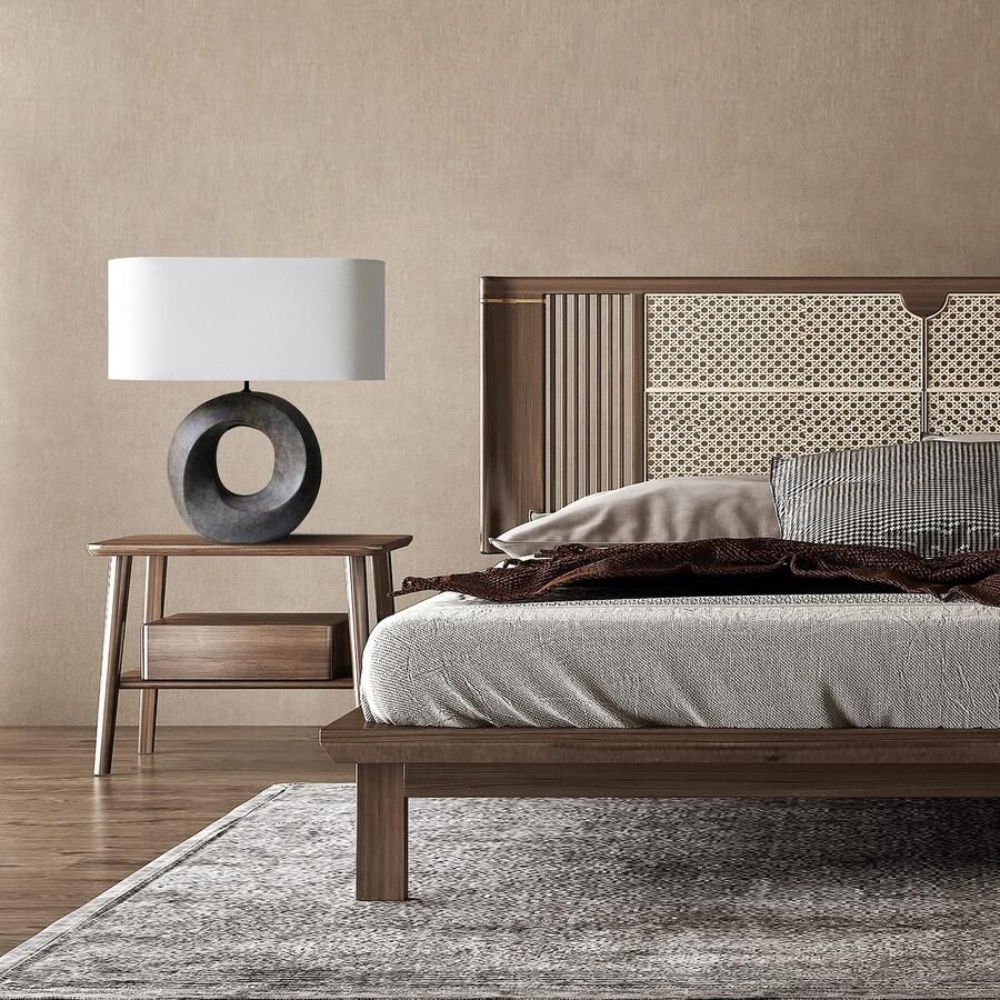 SalesFever Tafellamp Keramiek met handgeschilderde keramische basis (1 stuk)