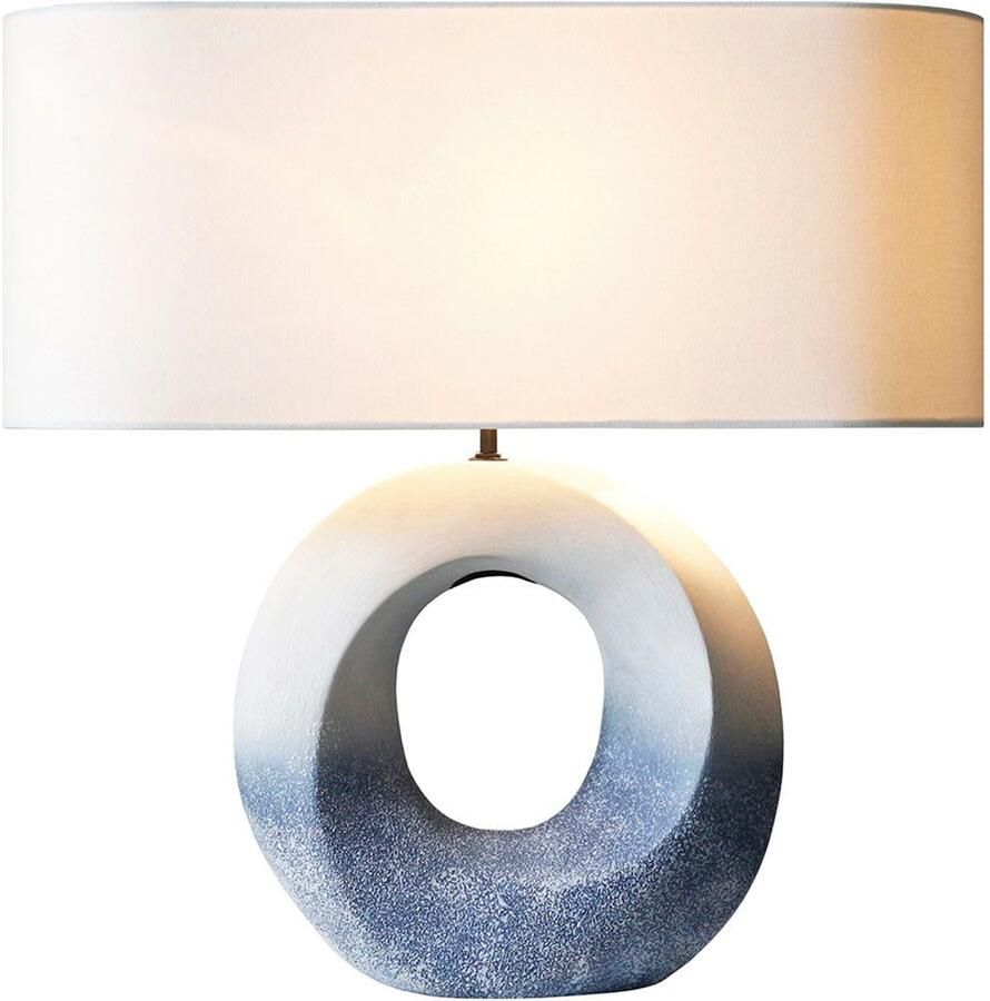 SalesFever Tafellamp Keramiek met handgeschilderde keramische basis (1 stuk)