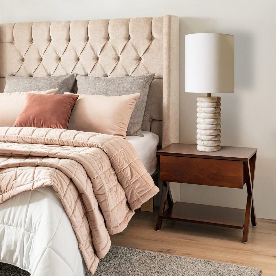 SalesFever Tafellamp Marmer met marmeren voet (1 stuk)