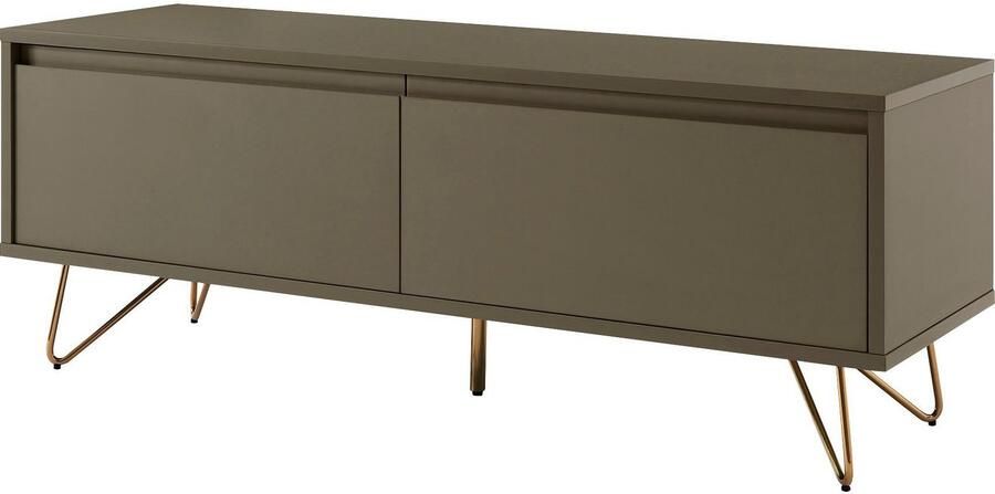 SalesFever Tv-meubel Bolton Lowboard in schlichter Eleganz Commode met kleppendempers hairpin benen - Foto 6