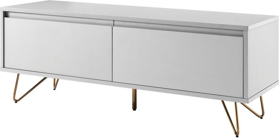 SalesFever Tv-meubel Bolton Lowboard in schlichter Eleganz Commode met kleppendempers hairpin benen - Foto 5
