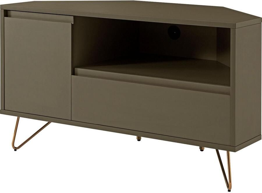 SalesFever Tv-meubel Bolton Moderne TV-Eckkommode Hoekoplossing tv-meubel mat gelakt push-to-openfunctie - Foto 2