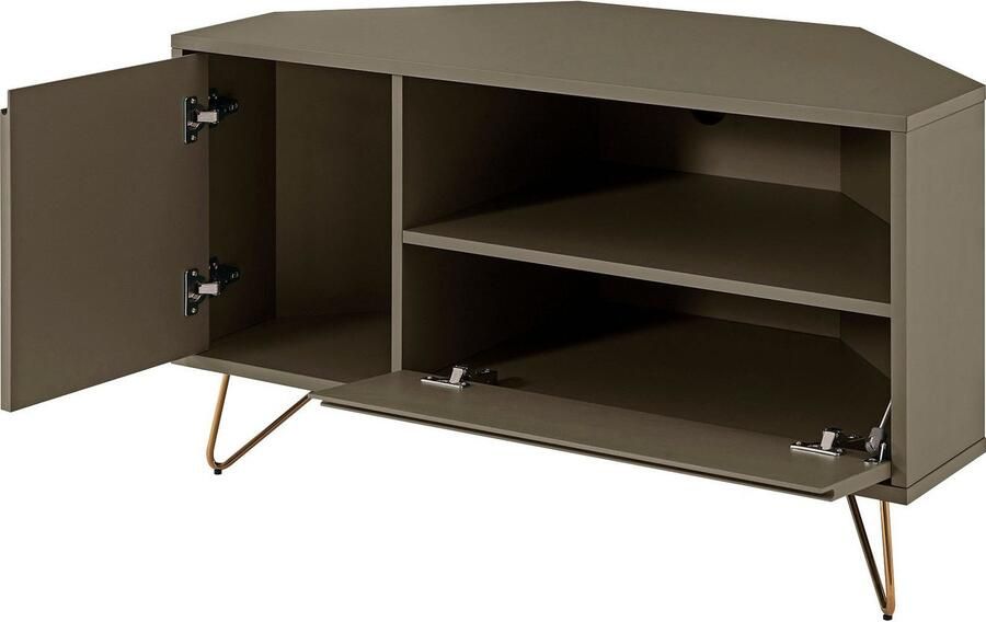 SalesFever Tv-meubel Bolton Moderne TV-Eckkommode Hoekoplossing tv-meubel mat gelakt push-to-openfunctie - Foto 6