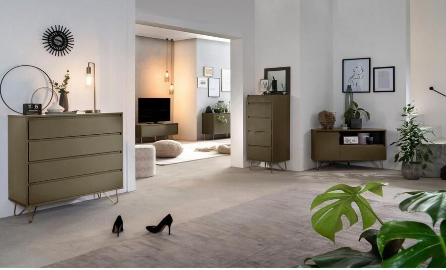 SalesFever Tv-meubel Bolton Moderne TV-Eckkommode Hoekoplossing tv-meubel mat gelakt push-to-openfunctie - Foto 8