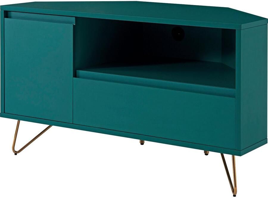 SalesFever Tv-meubel Bolton Moderne TV-Eckkommode Hoekoplossing tv-meubel mat gelakt push-to-openfunctie - Foto 3