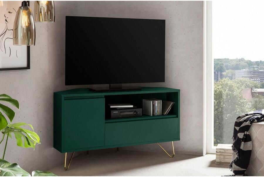 SalesFever Tv-meubel Bolton Moderne TV-Eckkommode Hoekoplossing tv-meubel mat gelakt push-to-openfunctie - Foto 4