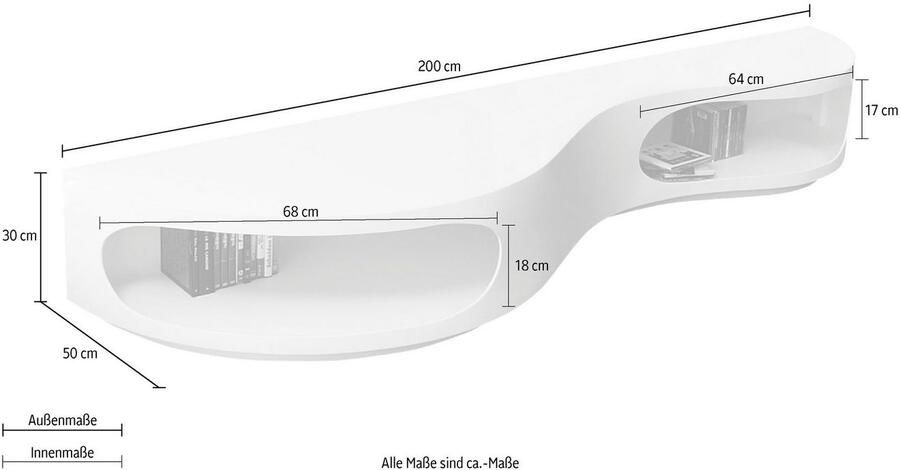 SalesFever Tv-meubel Slow Design TV-Kommode für stilvolles Wohnen Commode in moderne vorm tv-kast in hoogglans