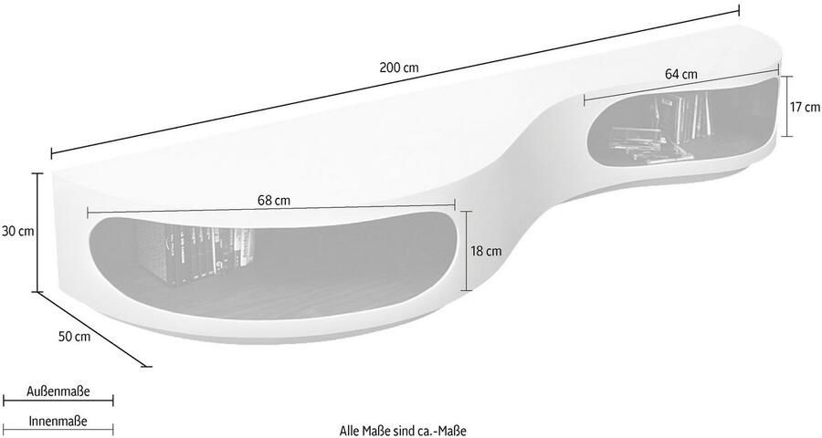 SalesFever Tv-meubel Slow Design TV-Kommode für stilvolles Wohnen Commode in moderne vorm tv-kast in hoogglans