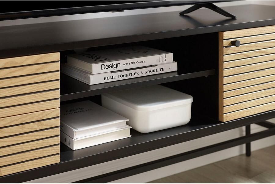 SalesFever Tv-meubel Torsby Stilvolles Lowboard für Ihr Wohnzimmer Commode met 2 kabeldoorvoeren - Foto 9