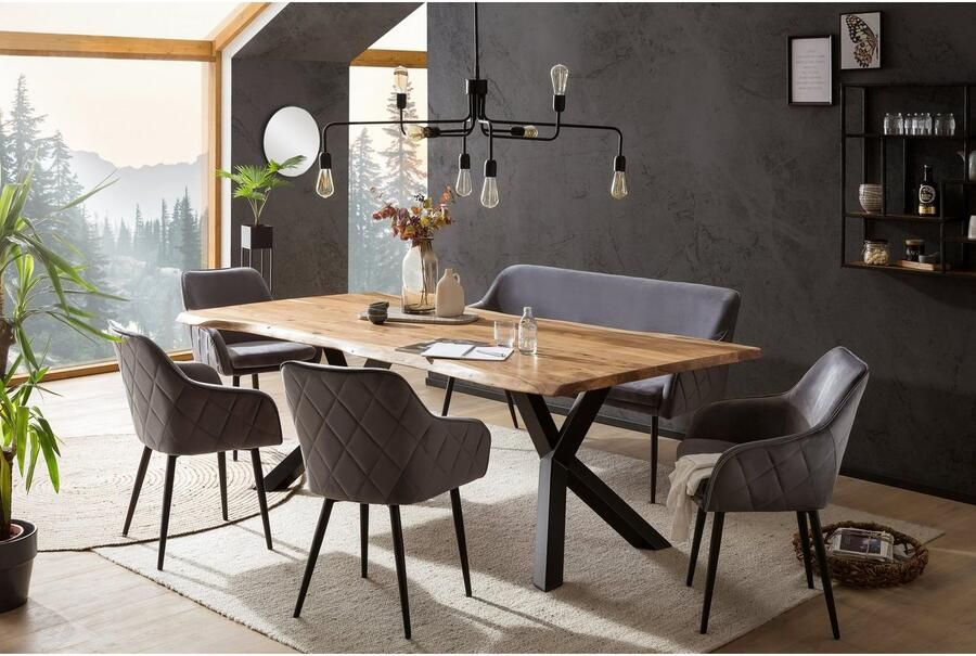 SalesFever Stoel met armleuningen Komfortabler Esszimmerstuhl mit Stil met diamantvormig stiksel aan de achterkant - Foto 8