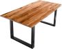 SalesFever Tafel met hout Zichtbaar nervenpatroon en noesten eettafel van massief hout - Thumbnail 1