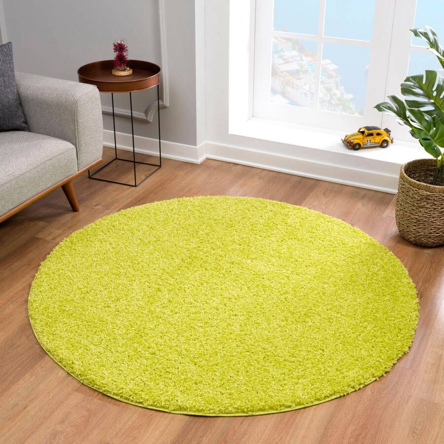 Vloerkleed rond hoogpolig langpolig modern tapijt voor de woonkamer slaapkamer eetkamer of kinderkamer - Foto 4