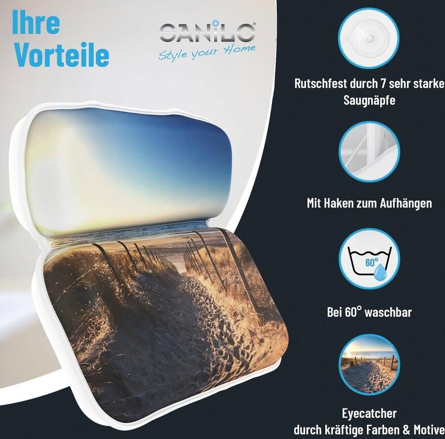Sanilo Nekkussen Badkussen Dune comfortabel antislip volle kleuren met 7 prima zuignappen - Foto 6
