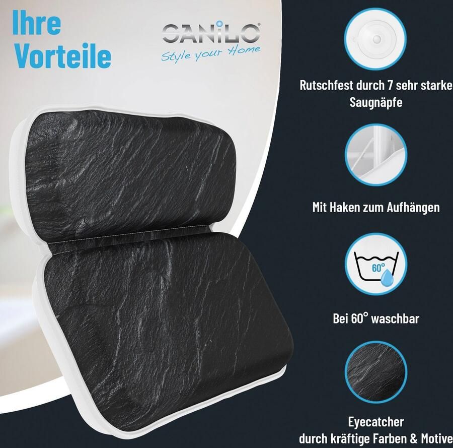 Sanilo Nekkussen Badkussen Granit comfortabel antislip volle kleuren met 7 prima zuignappen - Foto 5