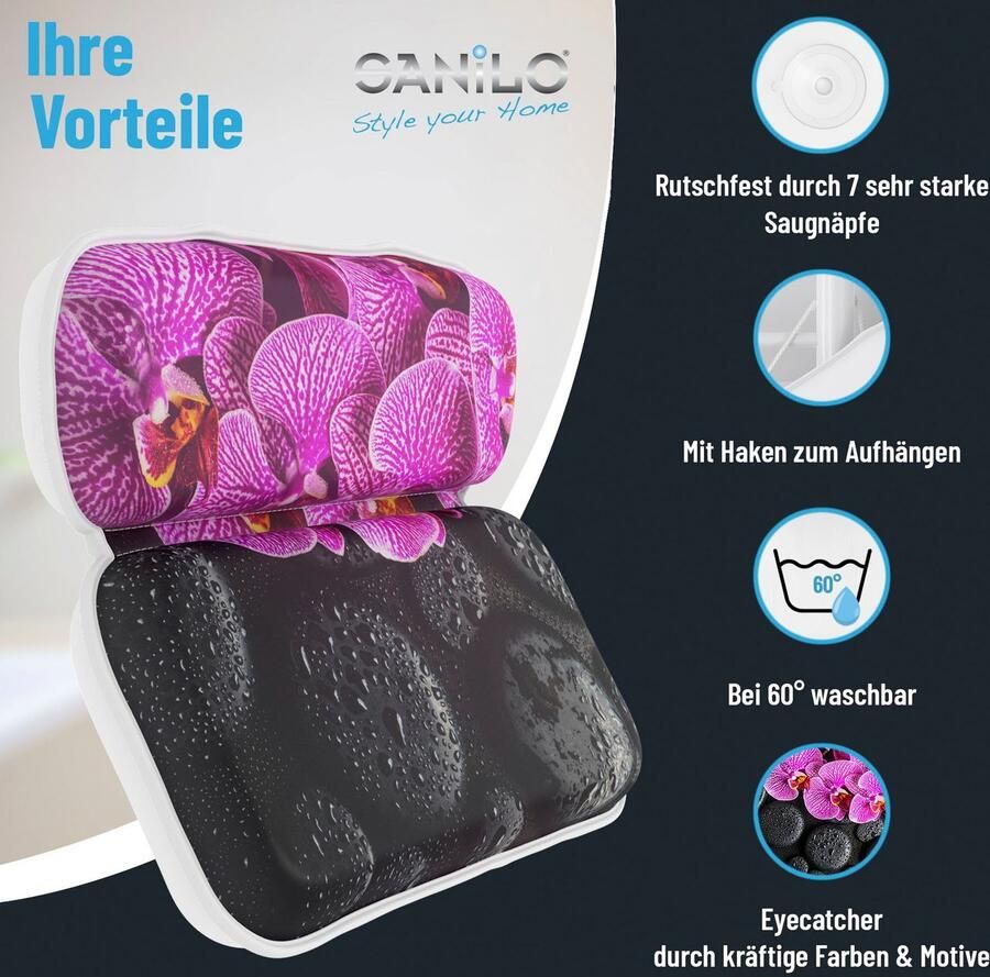 Sanilo Nekkussen Badkussen Madeira comfortabel antislip volle kleuren met 7 prima zuignappen - Foto 6