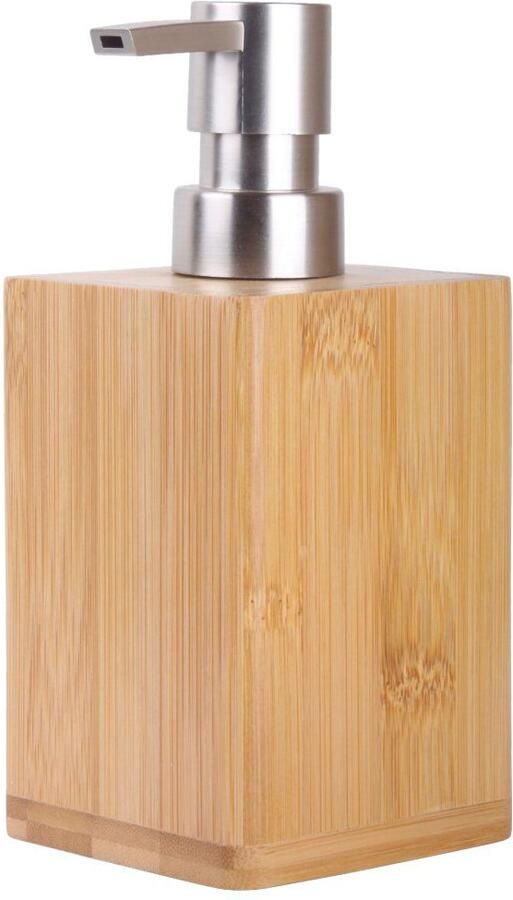 Sanilo Set badkameraccessoires Bamboe bestaand uit zeepdispenser en toiletborstel gestructureerd (combi-set 2-delig) - Foto 3