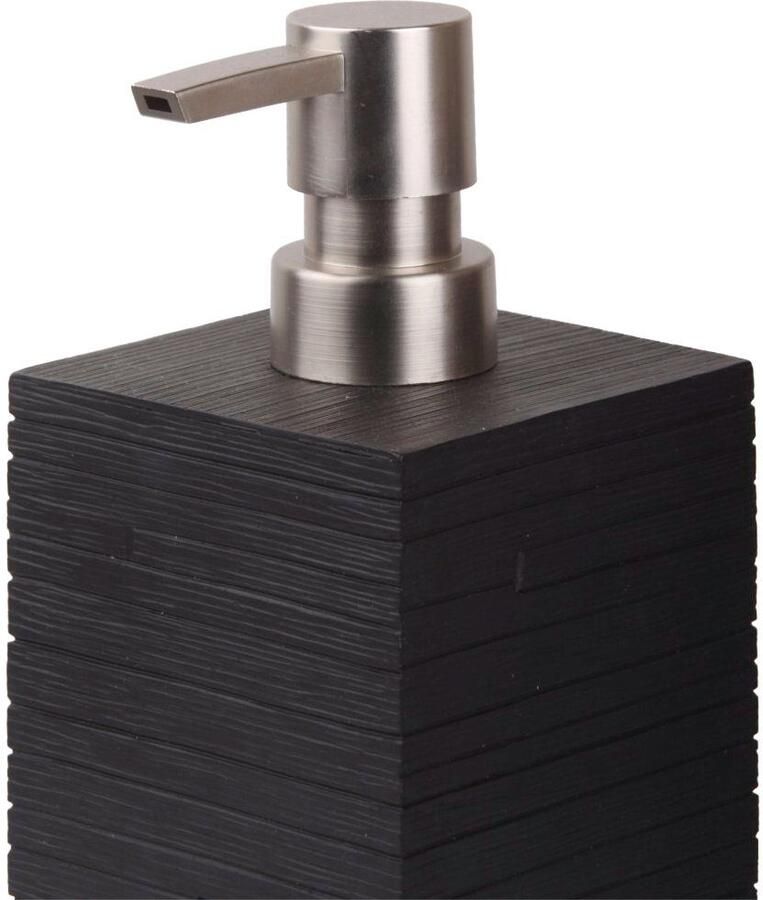 Sanilo Set badkameraccessoires Calero black bestaand uit zeepdispenser en toiletborstel geribbeld (combi-set 2-delig) - Foto 2