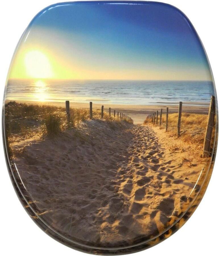 Sanilo Set badkameraccessoires Duin bestaand uit toiletzitting badmat en wastafelplug (complete set 3-delig) - Foto 3