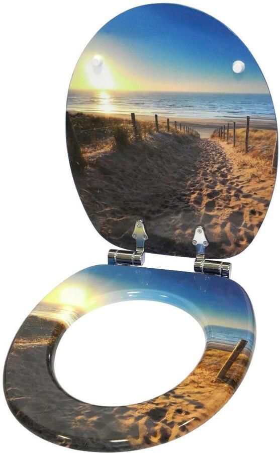 Sanilo Set badkameraccessoires Duin bestaand uit toiletzitting badmat en wastafelplug (complete set 3-delig) - Foto 8