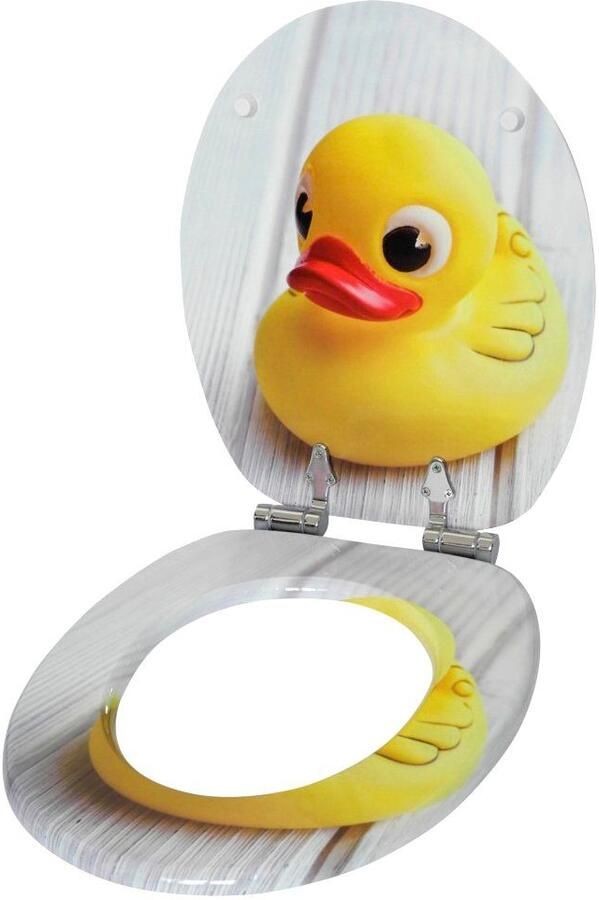 Sanilo Set badkameraccessoires Eend bestaand uit toiletzitting badmat en wastafelplug (complete set 3-delig) - Foto 6