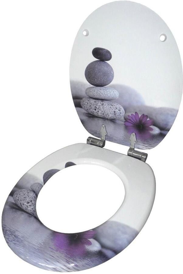 Sanilo Set badkameraccessoires Energy Stones bestaand uit toiletzitting badmat en wastafelplug (complete set 3-delig) - Foto 6