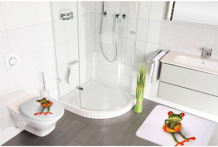Sanilo Set badkameraccessoires Froggy bestaand uit toiletzitting badmat en wastafelplug (complete set 3-delig) - Foto 7