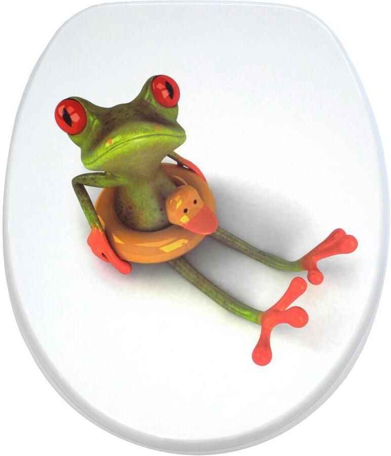 Sanilo Set badkameraccessoires Froggy bestaand uit toiletzitting badmat en wastafelplug (complete set 3-delig) - Foto 4