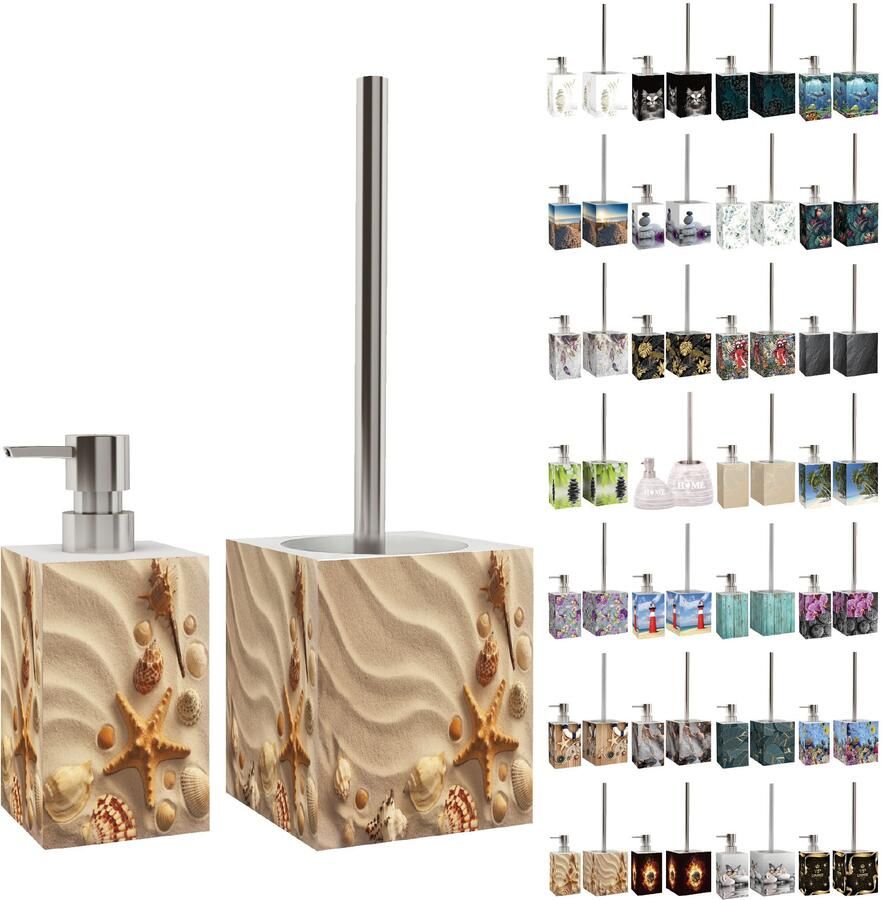 Sanilo Set badkameraccessoires Met motief veel mooie zeepdispensers en WC-borstels om uit te kiezen - Foto 2